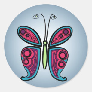 Vlinder Ronde Sticker