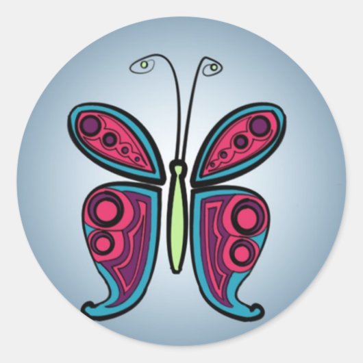 Vlinder Ronde Sticker (Voorkant)