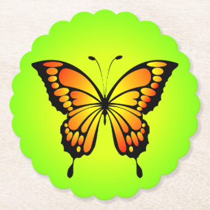 Vlinder Rood Geel Insect Illustratie-20285 Kartonnen Onderzetters