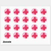 Vlinder [rood + roze] ronde sticker (Vel)