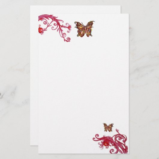 VLINDER, rood wit Briefpapier (Voorkant / Achterkant)