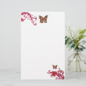 VLINDER, rood wit Briefpapier (Staand voorkant)
