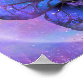 Vlinder, Roos en Maan Poster (Hoek)