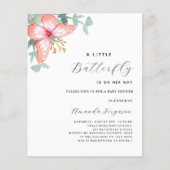 Vlinder roos gouden groen budget Baby shower (Voorkant)