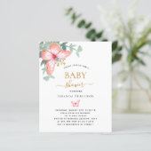 Vlinder roos gouden meisje budget Baby shower (Staand voorkant)