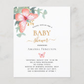 Vlinder roos gouden meisje budget Baby shower (Voorkant)