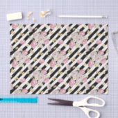 Vlinder Roos Margriet Bloem Zwart Wit Streep Tissuepapier (Craft)