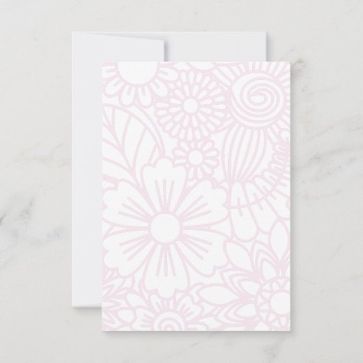 Vlinder roze baby shower bedankkaart (Achterkant)