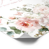 Vlinder Roze Bloemen Baby shower Luier Raffle Poster (Hoek)