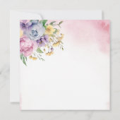 Vlinder Roze Bloemen Bruids Thee Vrijgezellenfeest Kaart (Achterkant)