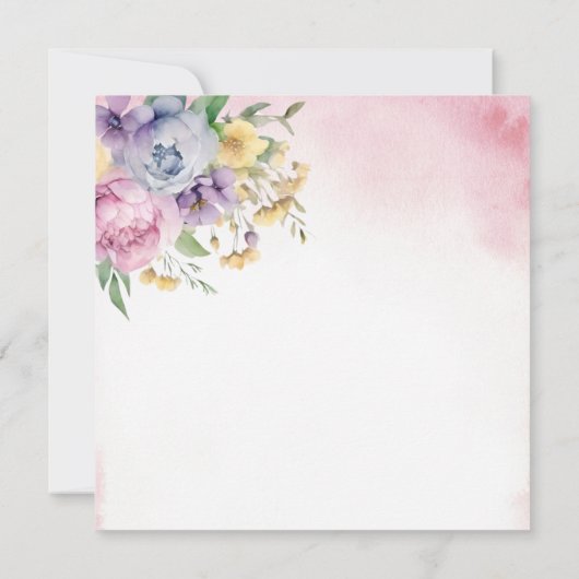 Vlinder Roze Bloemen Bruids Thee Vrijgezellenfeest Kaart (Achterkant)