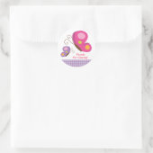 Vlinder - Roze en Paarse Sticker (Tas)