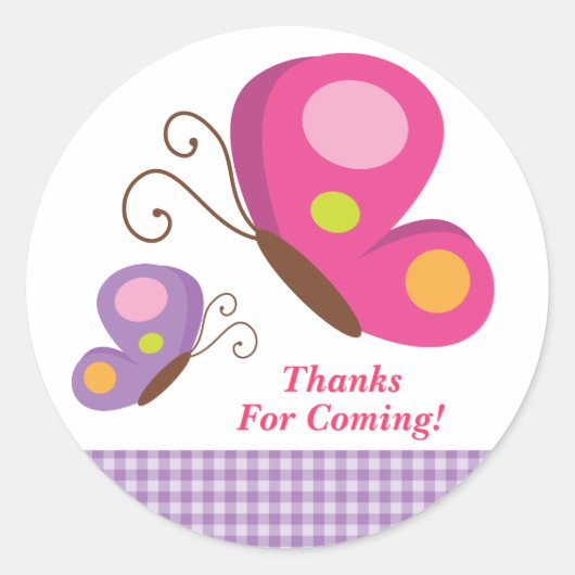 Vlinder - Roze en Paarse Sticker (Voorkant)