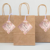 Vlinder roze goud bloemen meisje baby shower bedankjes labels