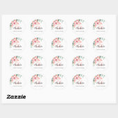 Vlinder roze goud perzik groen thank you ronde sticker (Vel)
