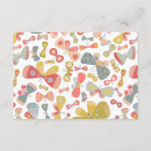 Vlinder Roze Groen Bruiloft RSVP Informatiekaartje (Achterkant)