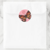 vlinder roze, Happy Moederdag!! Ronde Sticker (Tas)