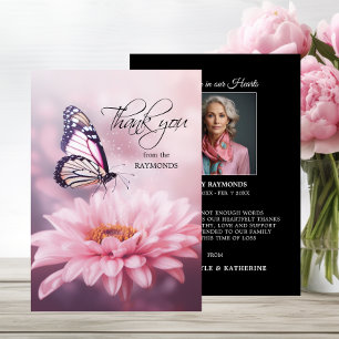 Vlinder Roze Madeliefje Bloem Condoleance Begrafen Bedankkaart