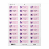 Vlinder roze paarse trouw retouradres etiket (Full Sheet)