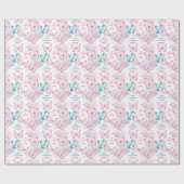 Vlinder Roze Paarse Zomer Verjaardag Naam Tekst Cadeaupapier (Vlak)