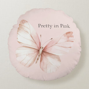 Vlinder Roze Rond Kussen