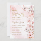 Vlinder Roze Rose Tuin Meisje Baby shower Kaart (Voorkant)