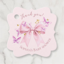 Vlinder Roze Strik Baby Shower