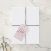 Vlinder Roze Strik Baby Shower  Cadeaulabel (Met Touw)