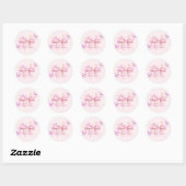 Vlinder Roze Strik Baby Shower Ronde Sticker (Vel)