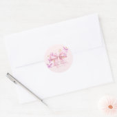 Vlinder Roze Strik Baby Shower Ronde Sticker (Envelop)