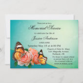 Vlinder Rozen Foto Begrafenisdienst Kaart (Voorkant)