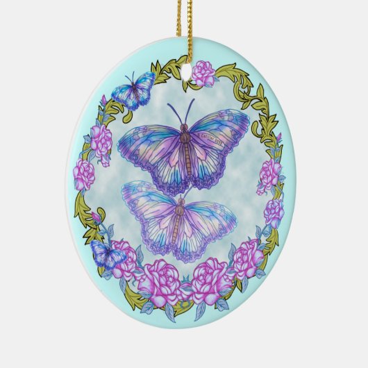 Vlinder Rozen ornament (Rechts)