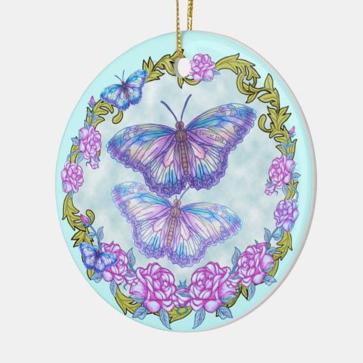 Vlinder Rozen ornament (Links)