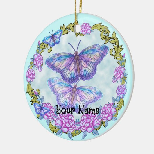 Vlinder Rozen ornament (Links)