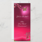 VLINDER RUBY , helder rood roze paars Kaart (Achterkant)