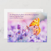 Vlinder rust op lavendel in zonlicht feestdagenkaart (Voorkant / Achterkant)