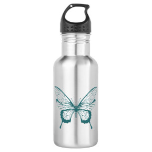 Vlinder RVS Waterfles