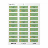 Vlinder salie groene goud retouradres sticker (Full Sheet)