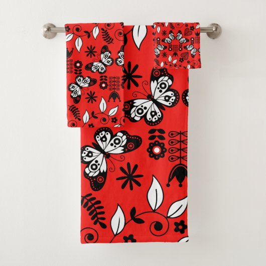 Vlinder Scandinavische volkskunst Bad Handdoek (Insitu)