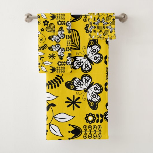 Vlinder Scandinavische volkskunst Bad Handdoek (Insitu)