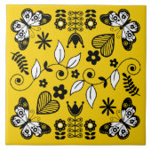 Vlinder Scandinavische volkskunst Tegeltje (Voorkant)