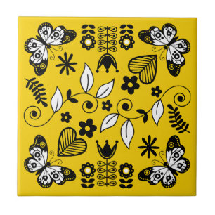 Vlinder Scandinavische volkskunst Tegeltje