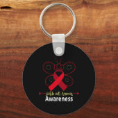 Vlinder SCD anemie Bourgondisch lint sikkelcel A Sleutelhanger (Voorkant)