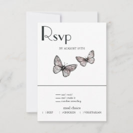 Vlinder Schets  RSVP Kaartje