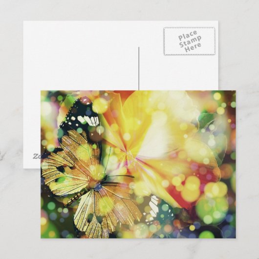 Vlinder schittert briefkaart (Voorkant / Achterkant)