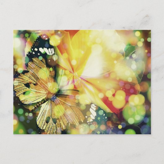 Vlinder schittert briefkaart (Voorkant)