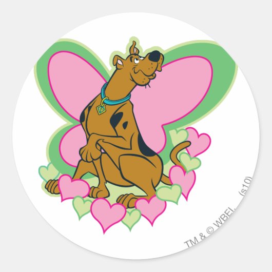 vlinder Scooby-Doo Ronde Sticker (Voorkant)
