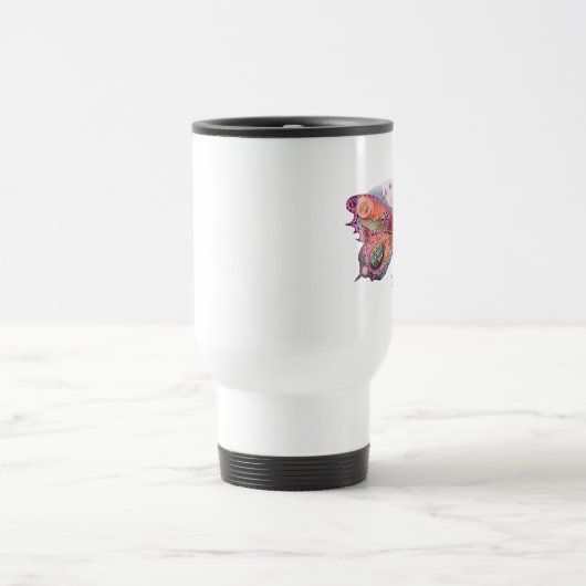 Vlinder sigaar Antiek schilderij Adverteren Reisbeker (Center)