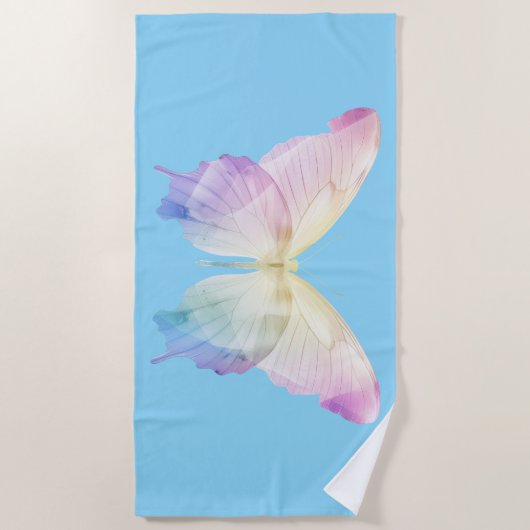 Vlinder silhouet in kleuren strandlaken (Voorkant)