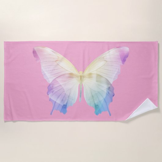 Vlinder silhouet in kleuren strandlaken (Voorkant)